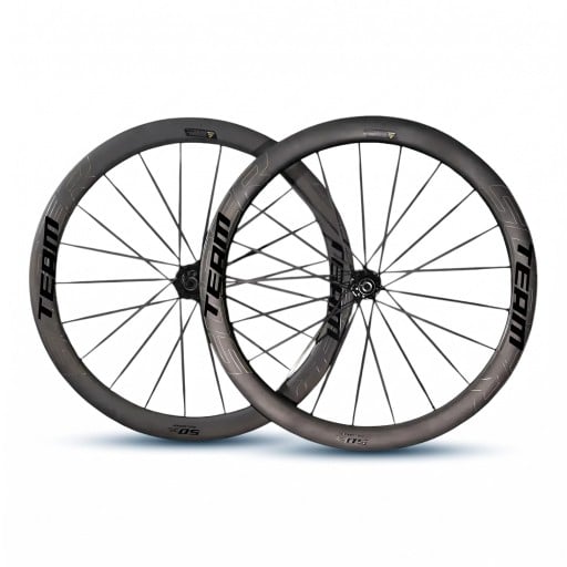 Rodas de carbono SUPERTEAM 700C Aro 50 mm Largura 28 mm Fecho rápido 9 x 100 e 135 mm Tubeless SRAM XDR 12s Preto Para travões de disco