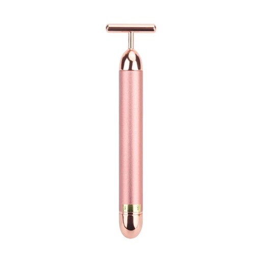 Rodillo de masaje facial vibratorio para 1 pila AA Rodillo facial vibratorio reafirmante y adelgazante resistente al agua Herramienta de masaje facial vibratorio lifting Masajeador antiarrugas en forma de T 14 x 3,2 cm