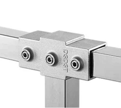 Rohör T-koppling för aluminiumprofiler 25 × 25 mm kopplingsvinkel för fast vinkelrätt anslutning av fyrkantiga profiler i konstruktionen