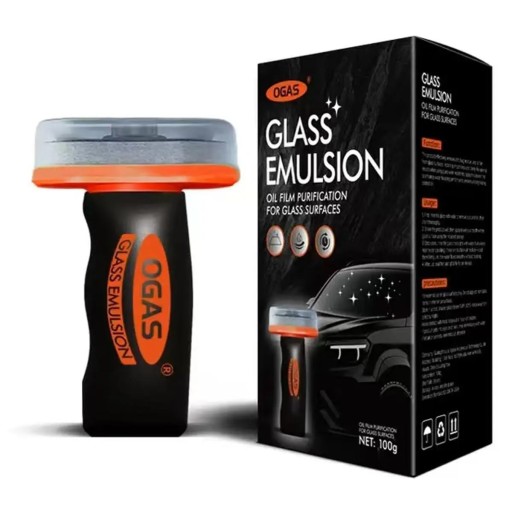 Roll-on reiniger voor oliefilm van autoruiten 100 ml plastic zwart-oranje voor voorruiten en spiegels tegen regen en mist