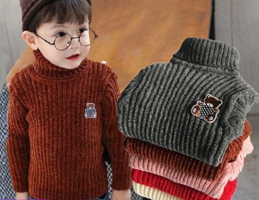 Rollkragenpullover für Kinder mit Bär