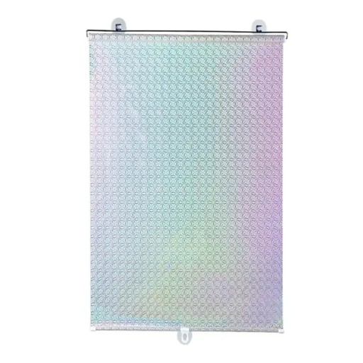 Rolô de Sombreamento Arco-Íris Sem Perfuração 40x60 cm Rolô para Janela com Ventosas Efeito Arco-Íris Rolô Antisolar para Carro e Casa