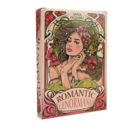 Romantikus Lenormand tarotkárty 37 db szecessziós virágmintákkal 10,2 x 7,2 cm papíralapú színes kárty a jósláshoz és értelmezéshez