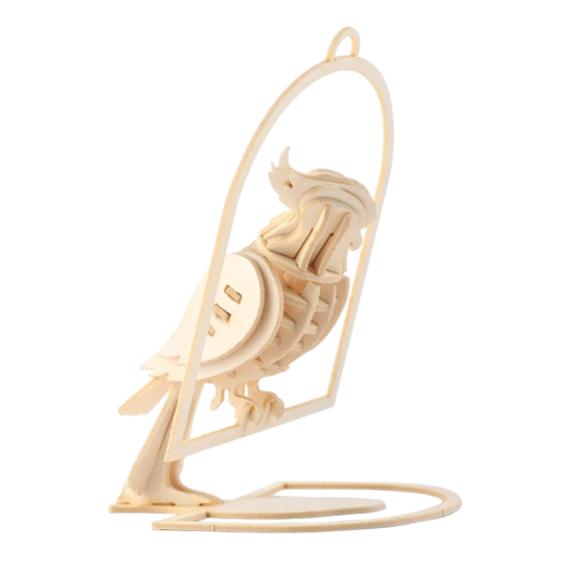 Rompecabezas 3D de madera de loro, modelo animal DIY, 45 x 56 x 80 mm, ensamblado a mano sin pegamento, juguete educativo, decoración, regalo para niños y adultos.