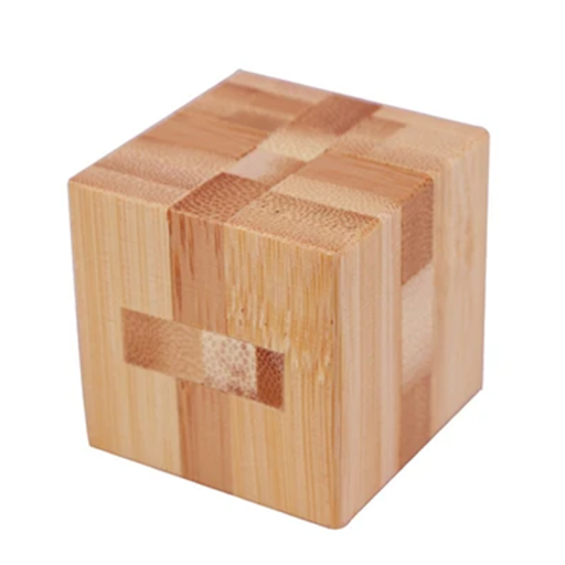 Rompicapo di legno cubo 4,5 x 4,5 cm Gioco di logica per bambini e adulti Gioco di puzzle in legno Allenamento del cervello Strumento antistress