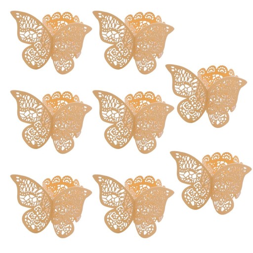 Rond de serviette en papier avec papillon 50 pcs