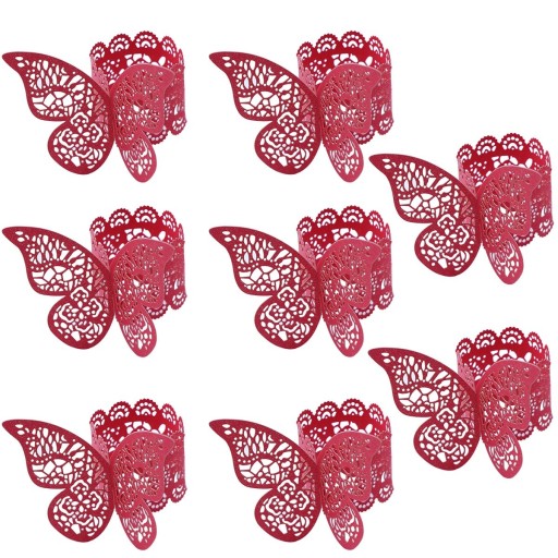 Rond de serviette en papier avec papillon 50 pcs
