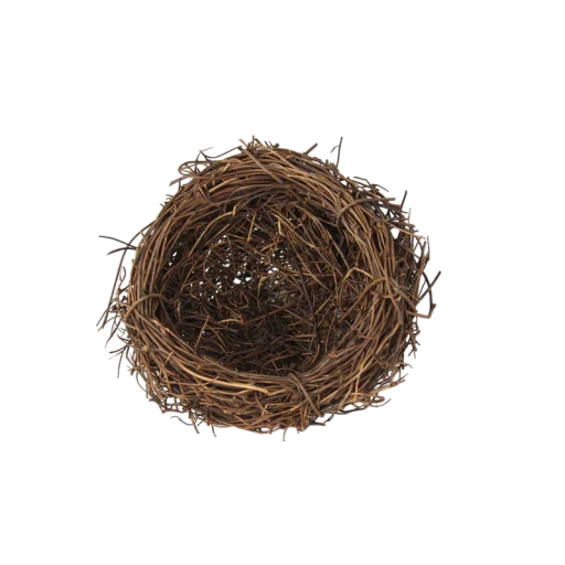 Ronde rieten vogelnest natuurlijk 8x4,5 cm riet bruin gevlochten decoratief voor kooi volière tuin voor vogels