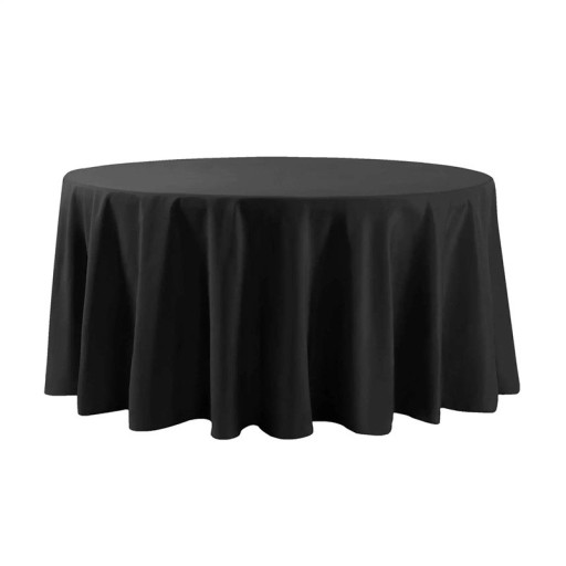 Ronde tafelkleed diameter 275 cm Satijnen decoratieve tafelhoes van polyester wasbaar voor bruiloften banketten feesten gemakkelijk onderhoud