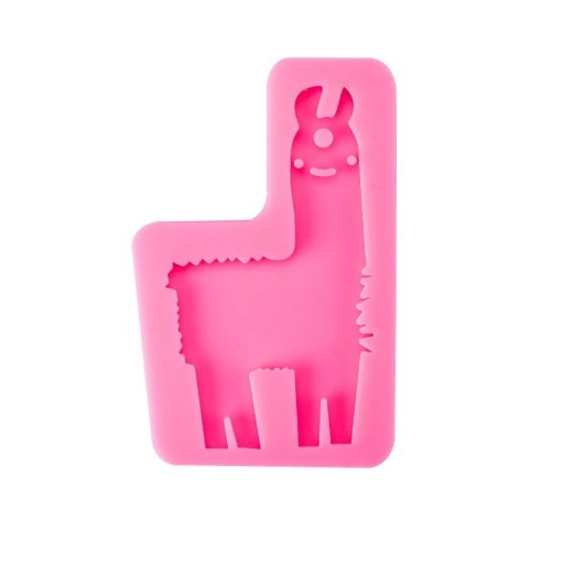 Rosa silikonform för harts 8,6 × 5,6 cm Form i form av lama Silikonform för smycken och dekorationer