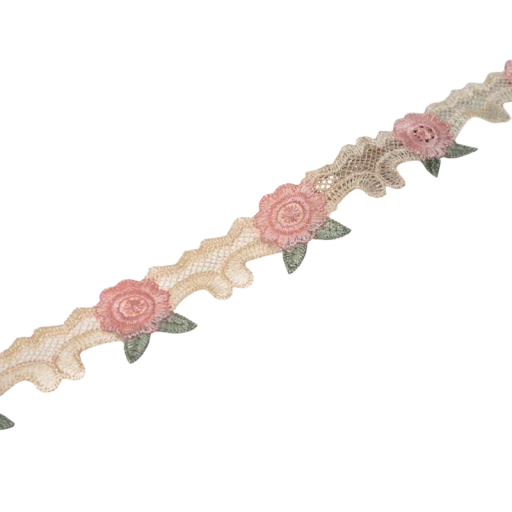 Rosa Spitzenstoff 4 cm x 91 cm Polyester Dekorationsspitze zur Verzierung von Kleidern, Bekleidung, Accessoires und Hochzeitsdekorationen