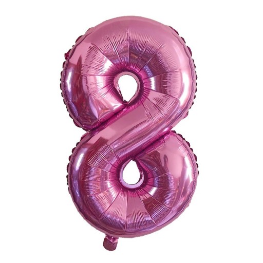 Rosa Zahlenballon zum Geburtstag 100 cm