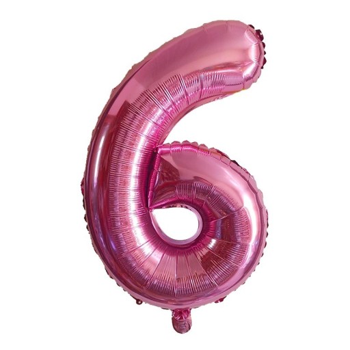 Rosa Zahlenballon zum Geburtstag, 80 cm