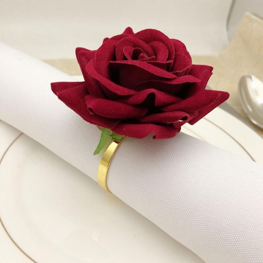 Roseformede servietringe 6 stk.