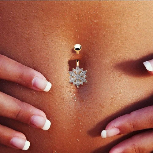 Rostfri piercing med sten J3385