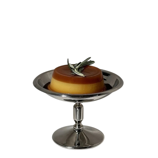 Rostfri serveringsskål på fot 100 ml 10,3 cm rostfritt stål silver desserter och såser