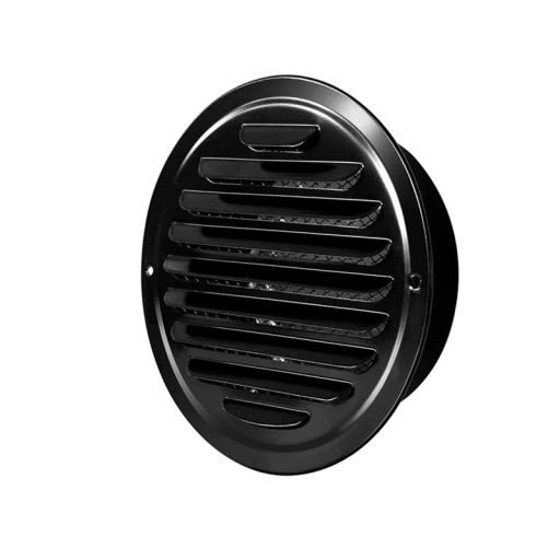 Rostfri ventilationsgaller 100 mm med rund stängning och rostfri nät 98x145x45 mm, skydd för ventilationsöppning för yttervägg, skyddar mot skadedjur och upprätthåller luftcirkulationen