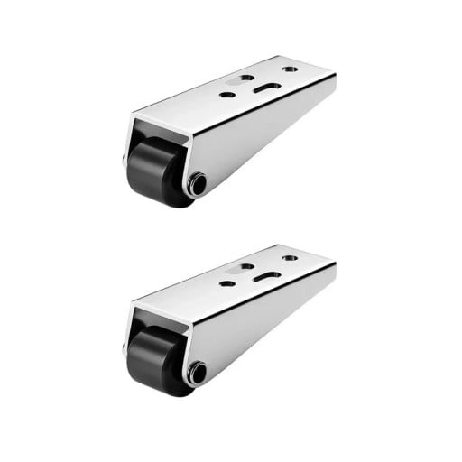 Rotițe de mobilă pivotante de 40 mm cu placă de montaj, înălțime de montaj 45 mm, distanța găurilor 32 mm, argintii, pentru mobilier și cutii