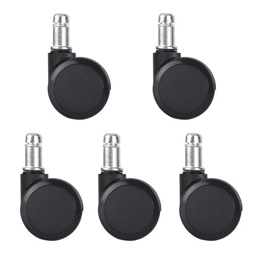 Rotițe mobile cu ax, diametru roții 50 mm, ax 11 mm, lungime 21 mm, cauciuc PU, oțel și plastic, pentru scaune și mobilier