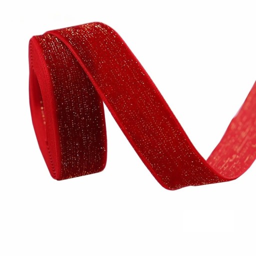Rött glitterband 20 mm x 4,6 m Dekorationsband för presenter Juldekorationsband Glänsande band för kransar Semesterdekoration Kreativt skapande