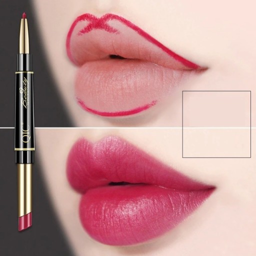 Rouge à lèvres longue tenue et crayon à lèvres 2 en 1 Rouge à lèvres mat et crayon à contour des lèvres Maquillage waterproof