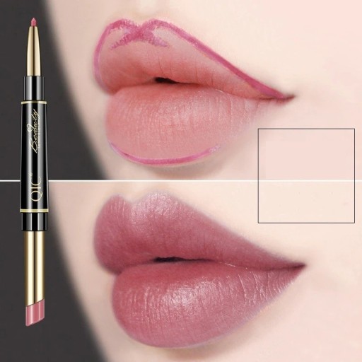 Rouge à lèvres longue tenue et crayon à lèvres 2 en 1 Rouge à lèvres mat et crayon à contour des lèvres Maquillage waterproof