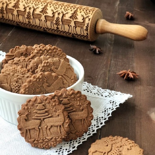 Rouleau à pâtisserie de Noël avec motif