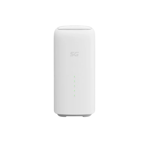 Routeur Wi-Fi mobile 5G blanc avec emplacement pour carte SIM Deux ports réseau 2,5 Gb Connexion jusqu'à 128 appareils
