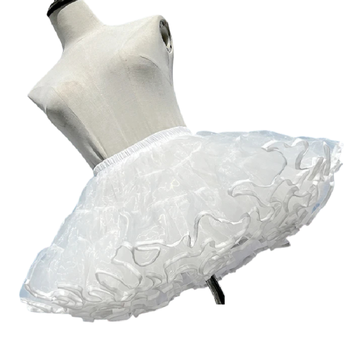 Rövid fodros alsószoknya 28 cm hosszú 12 m organzából Extra dús organza petticoat ruhákhoz, jelmezekhez és táncos retro öltözetekhez