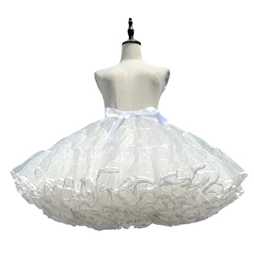 Rövid fodros alsószoknya 33 cm hosszú 28 m organzából Extra dús organza petticoat ruhákhoz, jelmezekhez és táncos retro öltözetekhez