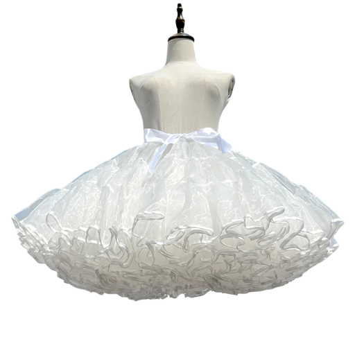 Rövid fodros alsószoknya 45 cm hosszú 36 m organzából Extra dús organza petticoat ruha, kosztümök és táncos retro öltözetek alá