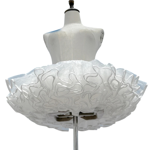Rövid volános alsószoknya 30 cm hosszú 20 m organzából Extra dús organza petticoat ruha, jelmezek és táncos retro öltözetek alá