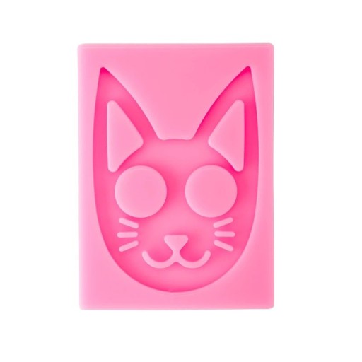 Roze siliconen mal voor hars 9,4 × 6,9 cm Mal in de vorm van een kat Siliconen mal voor sieraden en hangers