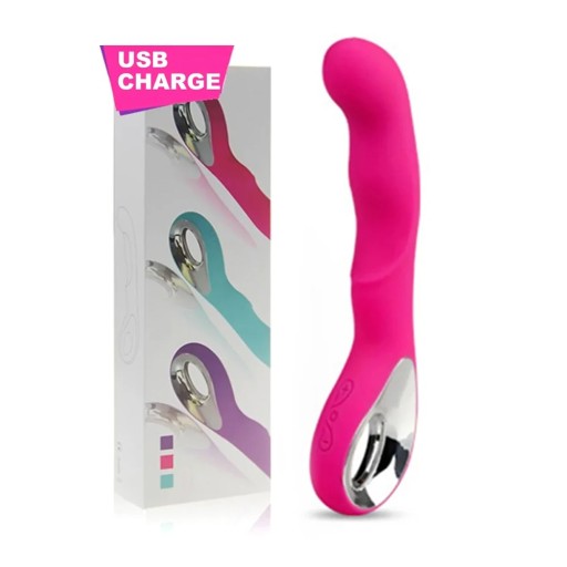 Roze vibrator met realistisch oppervlak en ring voor betere grip, 10 vibratiestanden, schuin voor de G-spot, discrete verpakking
