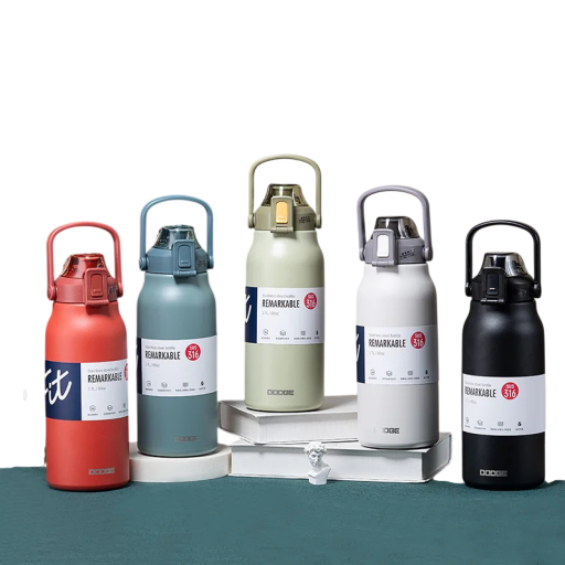 Rozsdaálló termosz szívószállal és gombnyomásos kupakkal 1700 ml nagy ivópalack 30,5 × 10,5 cm szigetelt sporthoz és utazáshoz