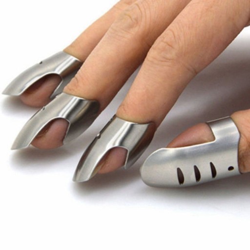 Rozsdamentes acél ujjvédők 4 db szeleteléséhez