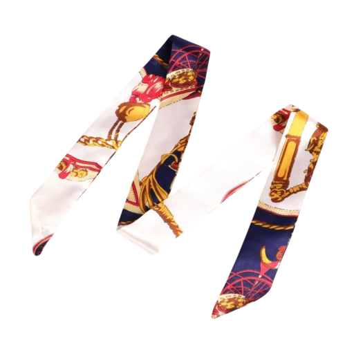 Ruban à cheveux féminin 4 × 100 cm Petit long fin multifonctionnel foulard pour la tête Bandeau Accessoire de poignée de sac à main