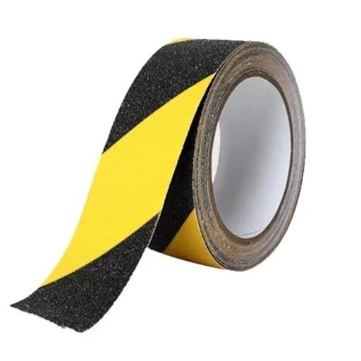 Ruban antidérapant auto-adhésif 25 mm x 5 m élément de sécurité noir et jaune pour escaliers, sols et zones à risque