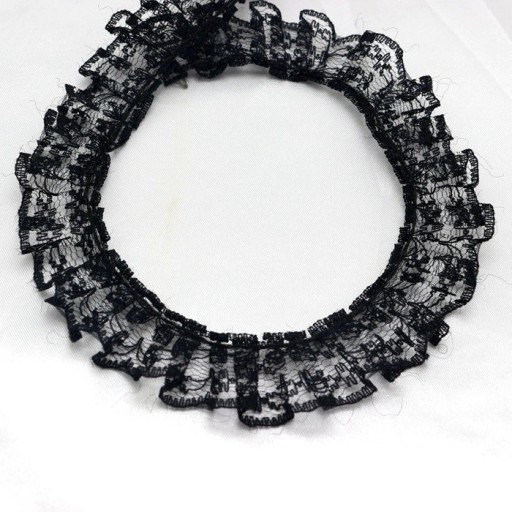 Ruban avec dentelle à volants 2,3 cm x 4,6 m Ruban décoratif en polyester pour la couture et la décoration de vêtements, créations faites main, projets DIY