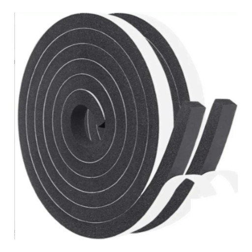 Ruban d'étanchéité en mousse pour fenêtres et portes 2 rouleaux de 2 m Largeur 15 mm Épaisseur 10 mm Autocollant Noir Protection contre les courants