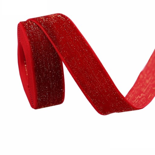 Ruban de Noël avec paillettes 20 mm