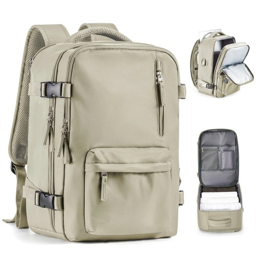 Rucsac de voiaj din nailon impermeabil 40 x 20 x 25 cm Buzunar impermeabil Buzunar lateral pentru sticla Bagaj de mână cu fermoar dublu pentru avion