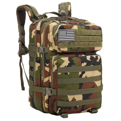 Rucsac militar tactic Rucsac de camping Rucsac de mare capacitate Rucsac de drumeție cu buzunare multiple 45L 50x30cm Model de camuflaj