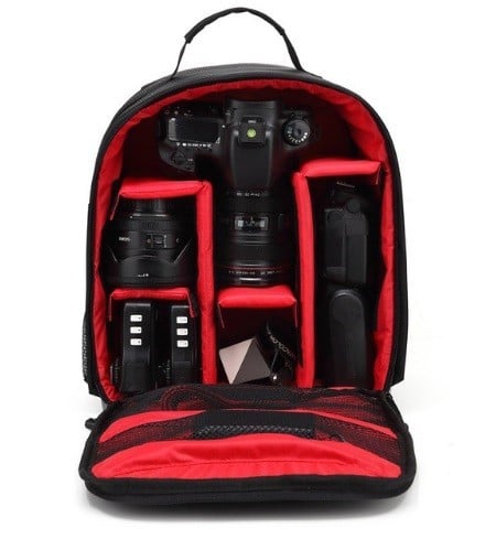 Rucsac pentru cameră DSLR și obiective cu polițe căptușite ajustabile Fixare pentru trepied Rezistent la apă Poliester 25 x 33 x 15 cm