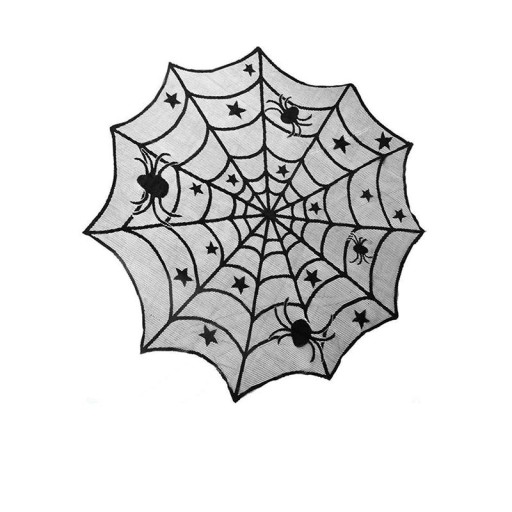 Rund Halloween-dug med spindelvæv 100 cm