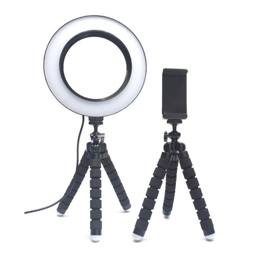 Rund LED-lampe 16 cm med stativer A2999