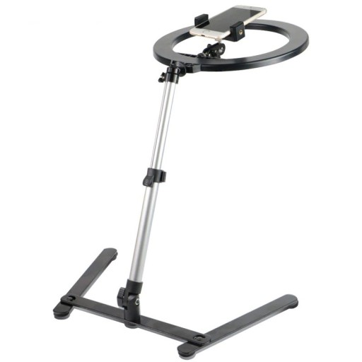 Rund LED-lampe 26 cm med stativ