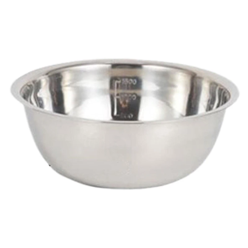 Ruostumattomasta teräksestä valmistettu keittiökulho viivoilla, halkaisija 22 cm, tilavuus 2050 ml, sekoitus- ja keittokulho, mittakulho ruostumatonta terästä, helppohoitoinen, keittiövälineet