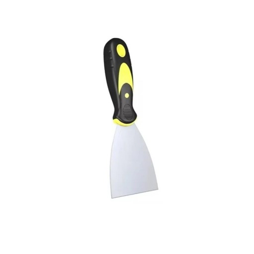 Rustfri spartel 20,3 × 7,5 cm maler spartel med ergonomisk håndtag sort-gul bygge værktøj til rengøring af overflader