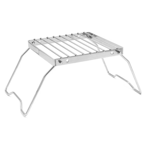 Rustfrit stål over gasbrænder 16 x 16 cm Stativ med rist til kedel Stående bålrist Camping og udendørs